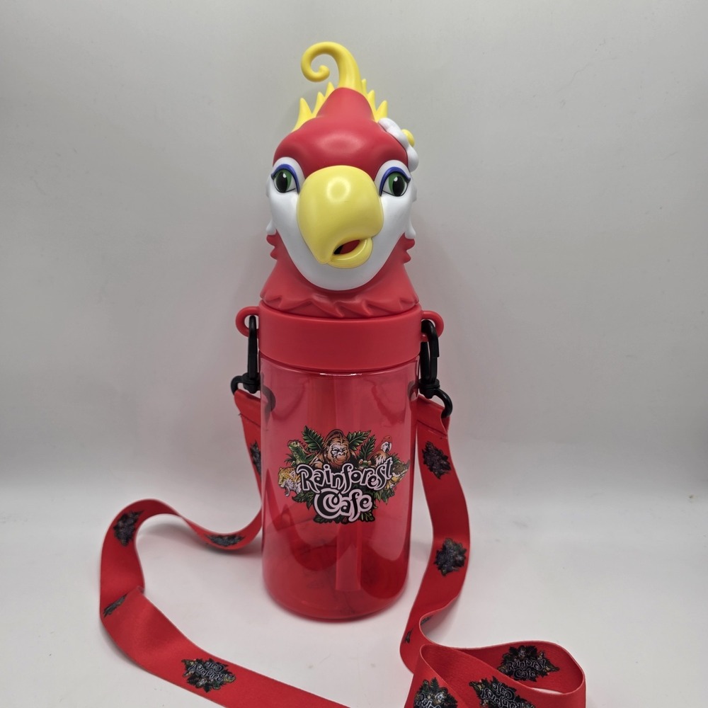 Rainforest Cafe‎ Parrot 3D Head Souvenir Sipper Cup with Handle Kids Drinks